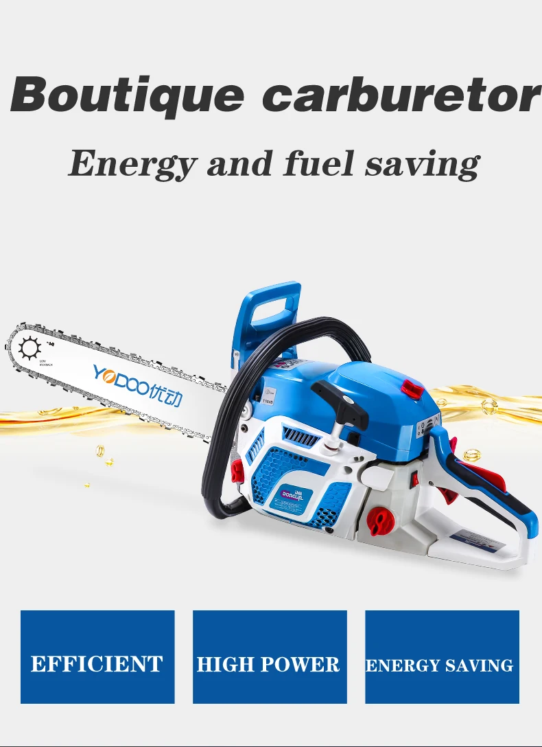 58cc 2.4kw gasoline Chainsaw Full wrap handle Chainsaw 58cc gasoline chainsaw