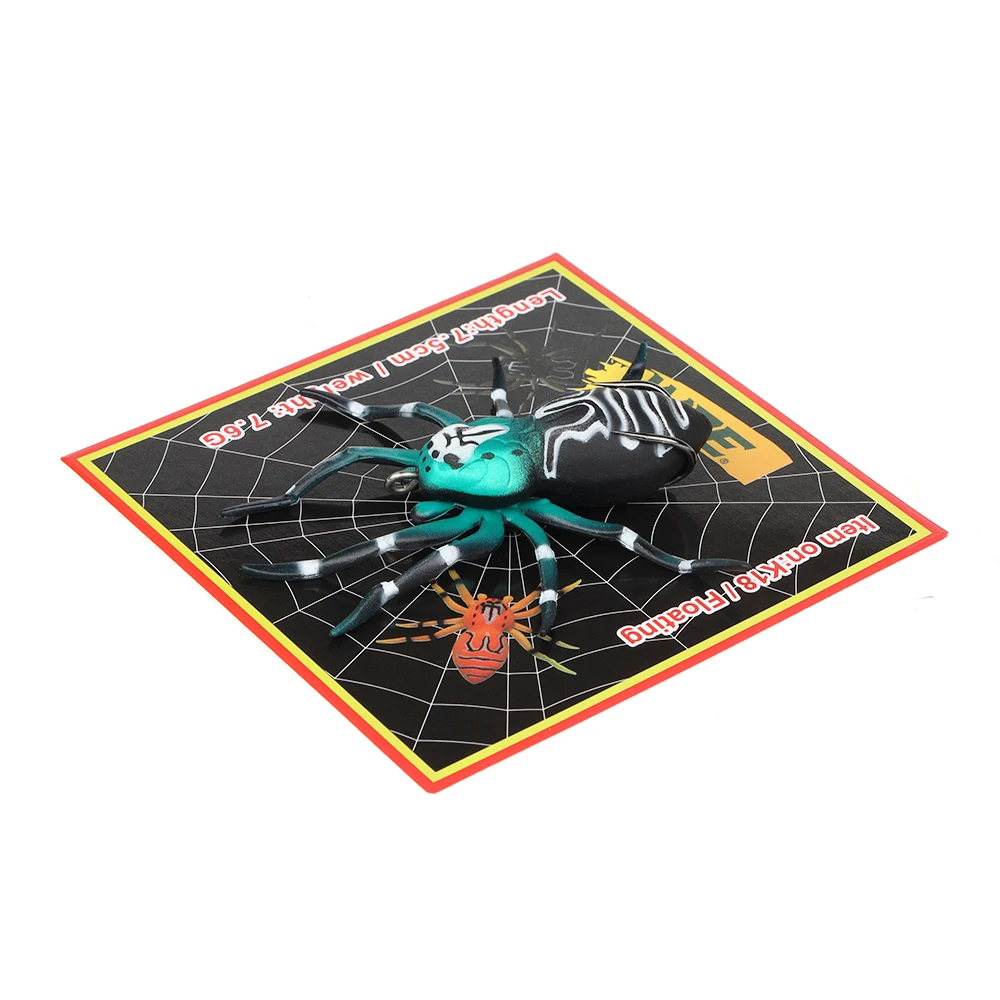 W.P.E Hot Selling 7.5cm 7.6g 8colors Floating Spider Lures Artificial Soft Rubber Fishing Baits Fishing Lures
