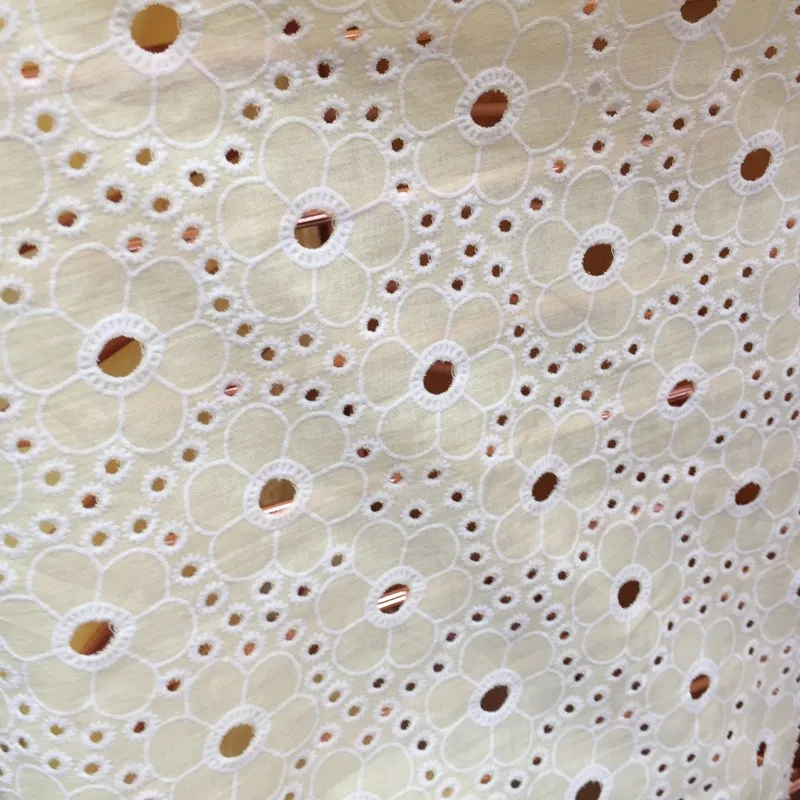 Ткань с вышивкой и принтом на хлопковой вуали для детей женщин