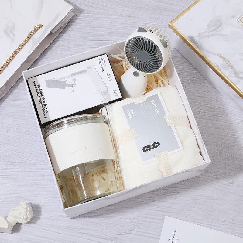 Mothers Day Gift Set With Fans Coffee Mug Towel Umbrella Gift Items