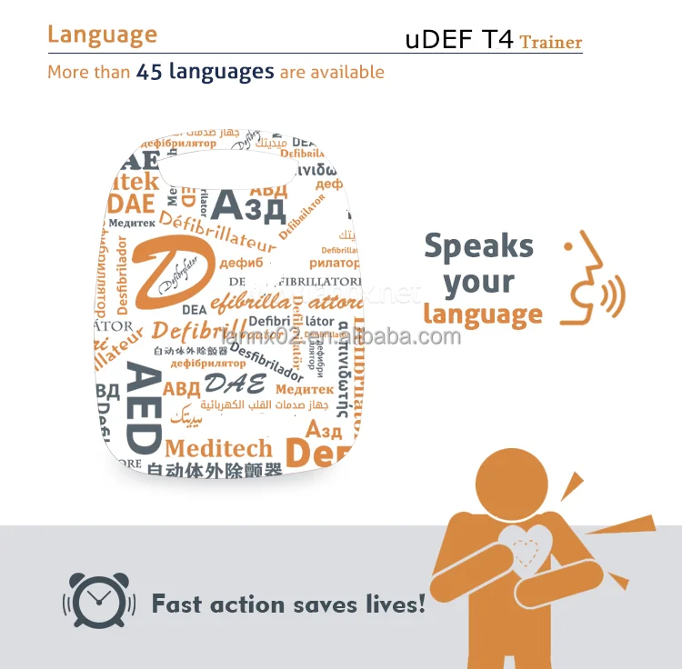 LANNX uDEF T4 Popular Auto External First Aid AED emergency Defibrillator trainer Cardiac Defibrilator Drill Medical Aed Trainer