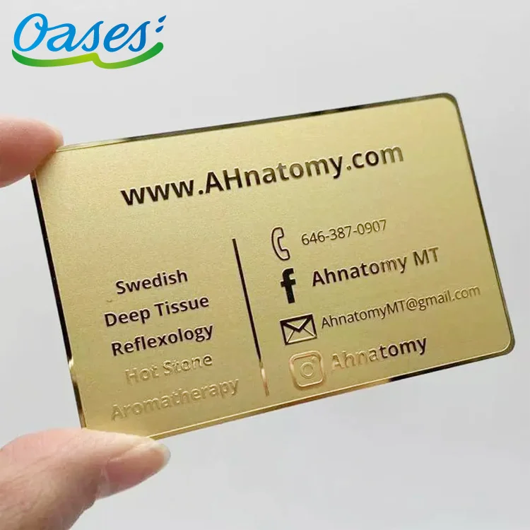 Custom Design Metal visiting Cards With MOQ 100pcs