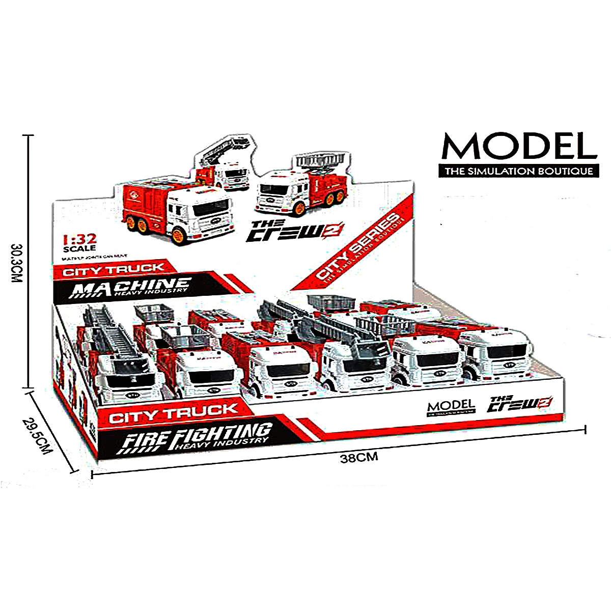 Plastic Toy 1:32 Inertial Fire  Fighting Truck For boy Gift