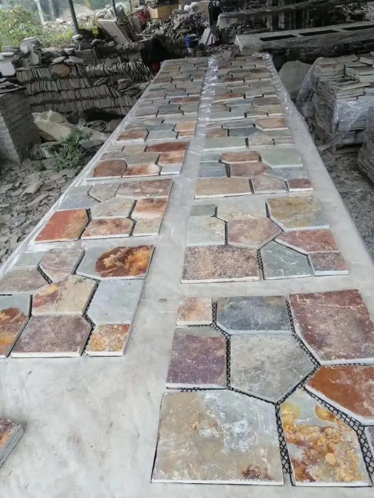 China Supply Variety Shape Different Color Random Natural Slate Paving Stone