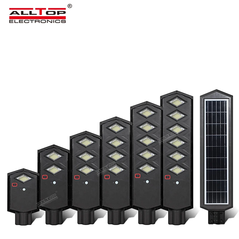 ALLTOP Remote Control ABS Motion Sensor Streetlight 50 100 150 200 250 300 watt All In One LED Solar Street Light