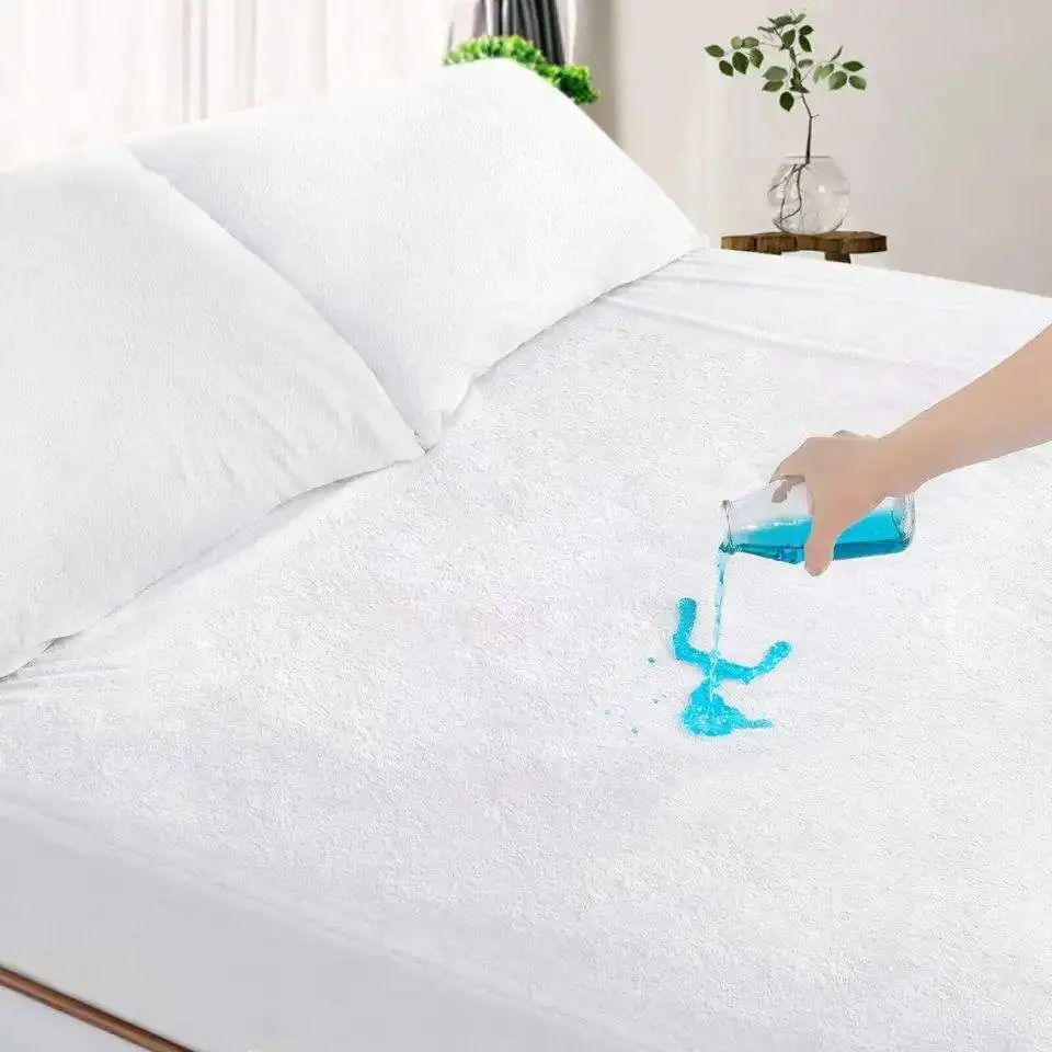 King Twin Mattress Covers Mattress Protector Waterproof Bed Sheet Terry Fabric 40 Adults Plain Knitted Plain Dyed OEKO