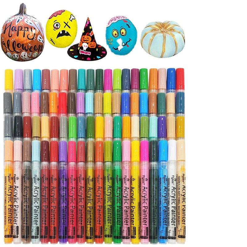Kids 80 Colors Acrylic Paint Markers for Stone Craft DIY Wood Slices Easter Egg Art Craft Painting Supplies