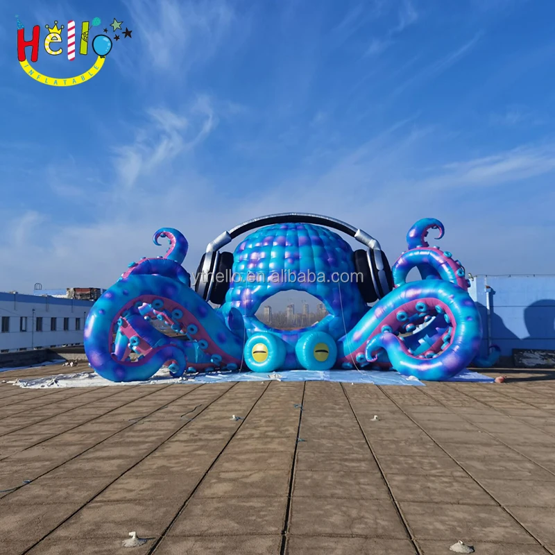 Inflatable lights octopus stage Inflatable Octopus DJ Booth for sale