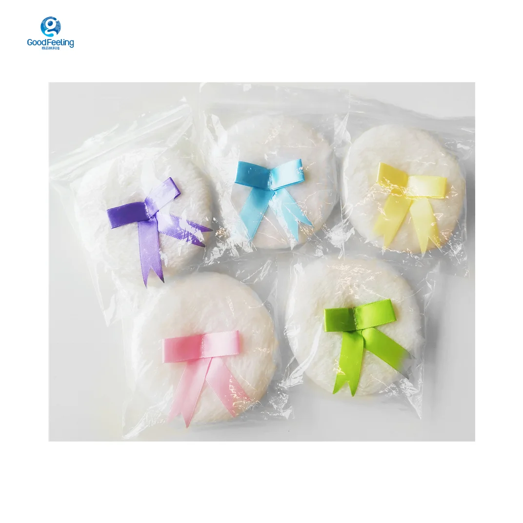 Cosmetic Sponge Soft Wholesale Baumwolle Plush Face Powder Puff Custom Skin Makeup Velour Puff