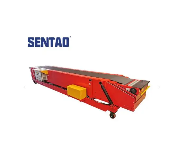 4 Section Motorized Mobile Loading Unloading Telescopic Pvk Belt Conveyor For Cement Industry