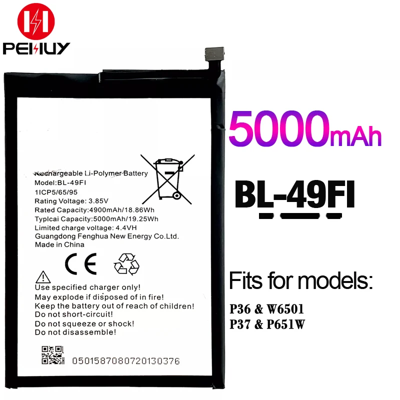 BL-49FI 5000mAh 3.8v lithium ion digital mobile phone batteries aaa for itel P36 P37 battery