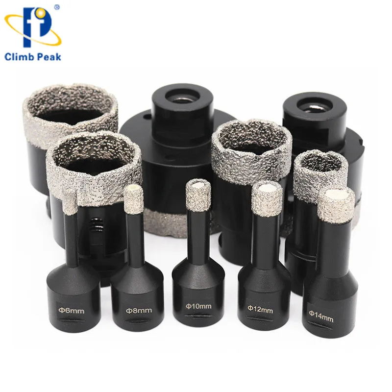 M14 Vacuum Brazed Diamond Core Drill Bit Sets for Marble Granite Porcelain Tile Ceramic Dry Use Drilling Masonry Hole Saw Kit