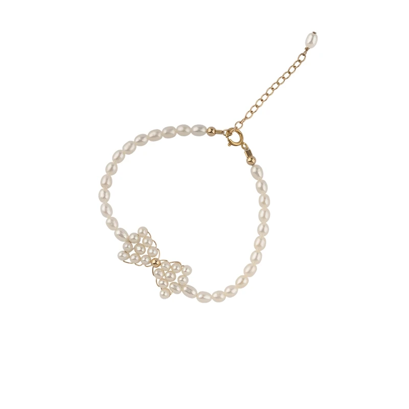 14k Gold freshwater pearl bracelet, niche design, advanced feeling