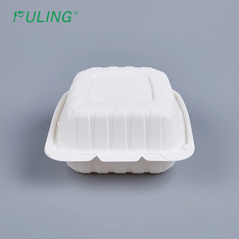 FULING Heavy-Duty Quality to go Containers 6x6 Inch Clamshell Take OutDisposable Plastic Food Containers