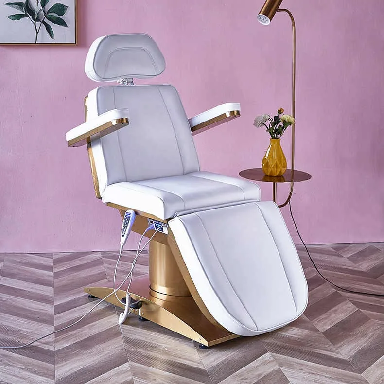 Luxury 4 motor stainless steel base electric beauty salon massage bed table modern medical treatment bed