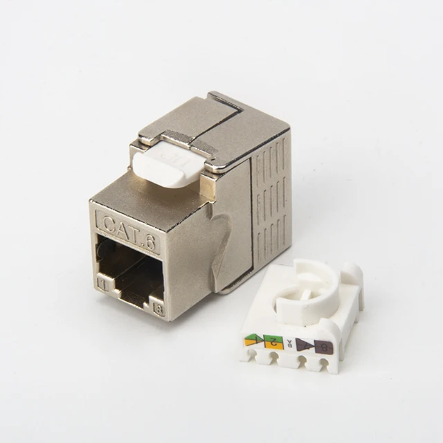 High Quality Network  Cat5e cat 6 cat6a cat7 Shielded Modular jack tooless FTP 180 degree rj45 keystone jack cat6