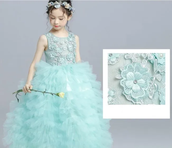 Baby Frock Design Girls Ball Gown Puffy Flower Girls Ball Gown