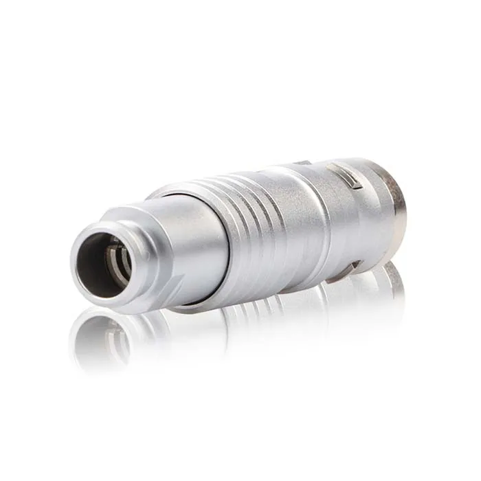 Metallic cylindrical push pull miniature connector 12 pin waterproof