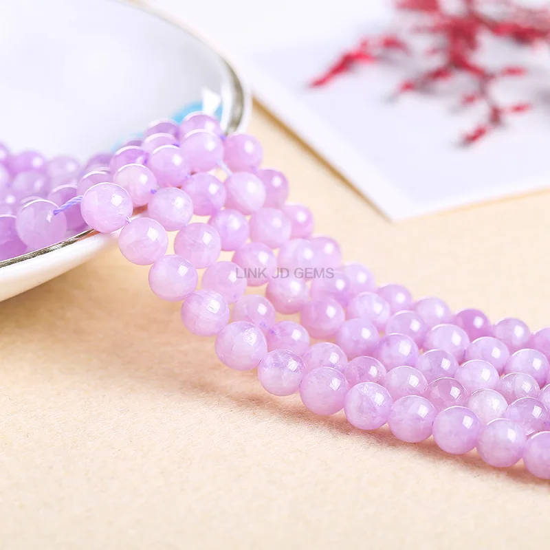 Rough Gemstone Round Purple Loose Stone  Raw Matte  Wholesale  Crystal  Pink Kunzite Beads