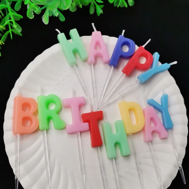 Hot Selling Colorful Birthday Happy Birthday Letter Candles For Cake