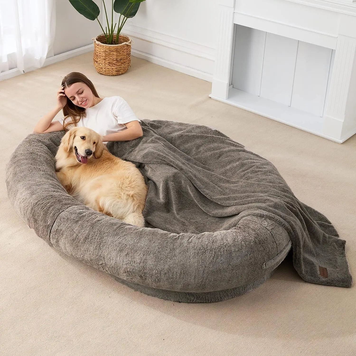 Wholesale Luxury Human Dog Bed for Large Dogs Human-Sized Big Dog Bed for Adults&Pets Giant Beanbag Bed