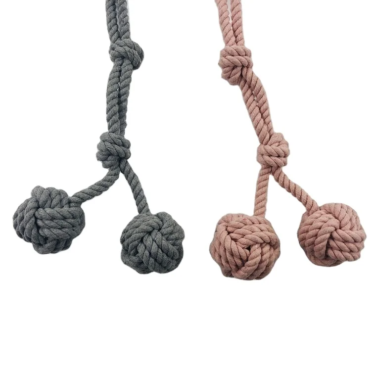 Wholesale 2 Colors Best Price Chinese Pet Suppliers Natural ECO Friendly Pet Dog Fashion Hemp Rope Toy Set