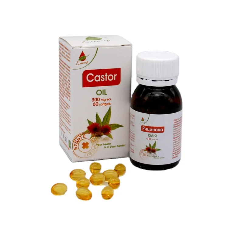 
Castor Oil Softgel Capsules for Improving Intestinal and Liver Function 
