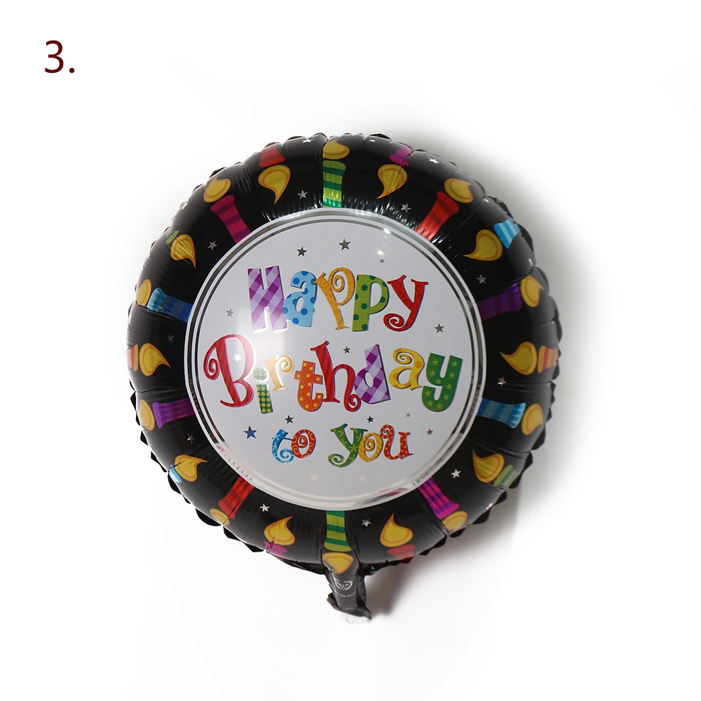 18 Inch  Happy Birthday Foil Balloons Round Shape Foil Printed  Mylar Balloons Floating Balloon for Birthday Party Decorations