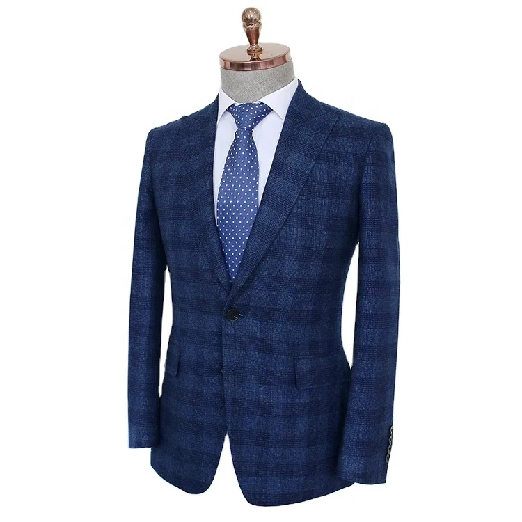 Full Canvas Tailor Made Custom Suits Bespoke Checker Pattern Casual Business Mens Suit