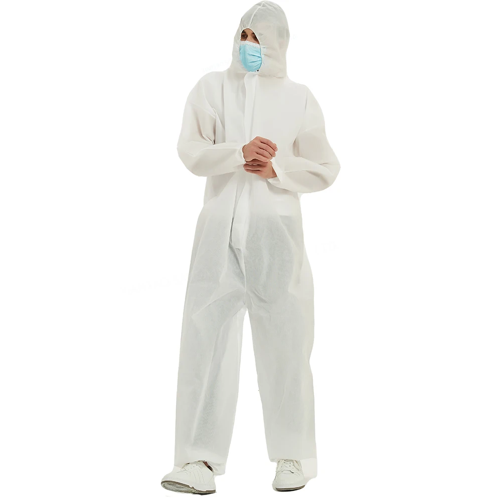 Disposable Nonwoven Coverall with Hat Farm Overalls with Feet Waterproof and Dustproof  with Manufacturer Cheap Price