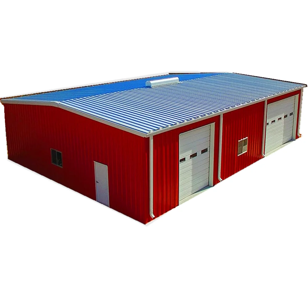 Prefab two-storey House Steel Structure Frame Storage Shed Workshop prefabricated insulated steel buildings with wall cladding