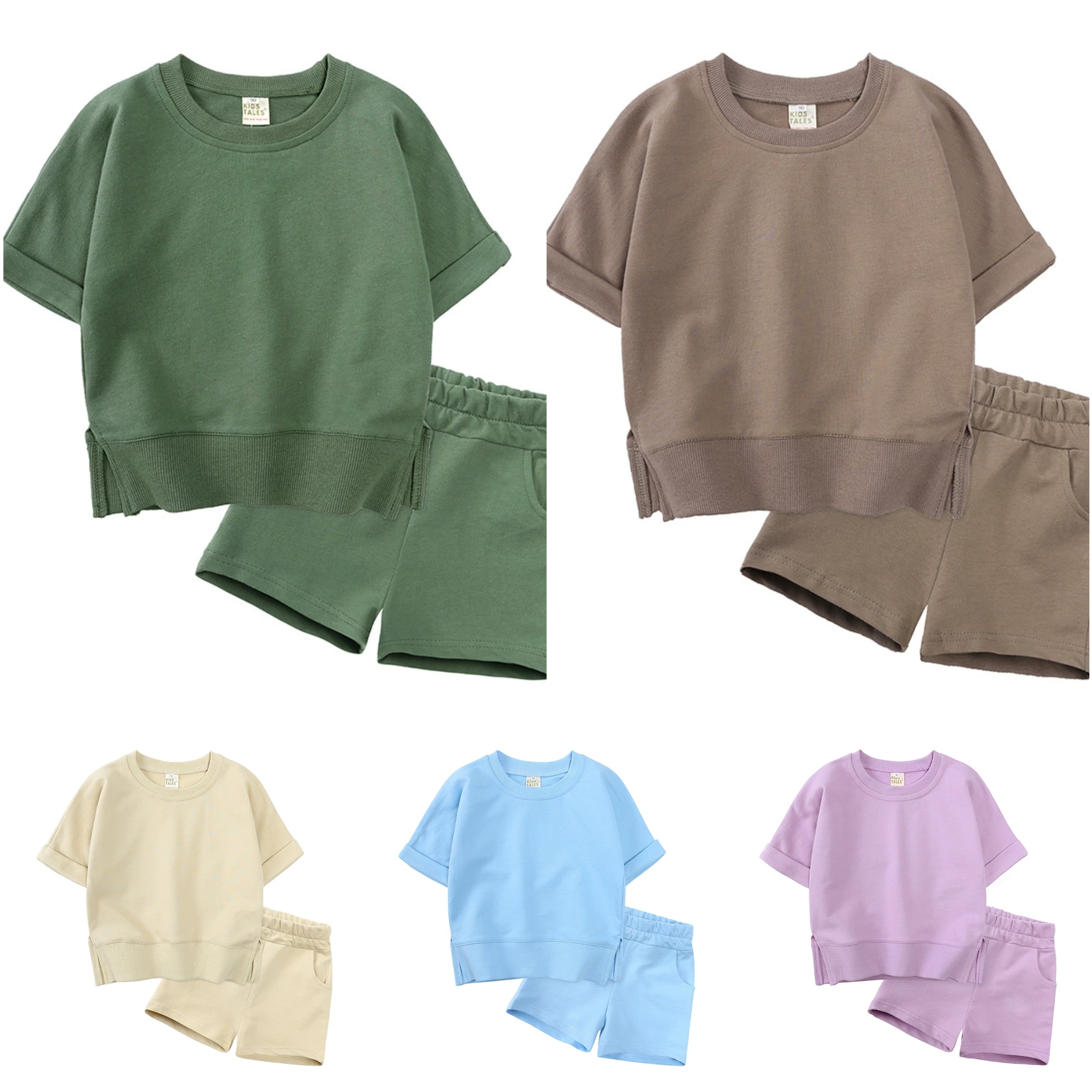 Wholesale kids summer 2 piece short clothing set custom casual baby boy toddler clothes for summer 12 -18 months