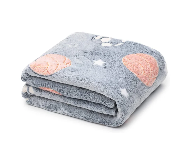 Sedex Cozy warm Luminous mermaid princess glow blanket Christmas Flannel Fleece basketball sports Glow In The Dark throw Blanket