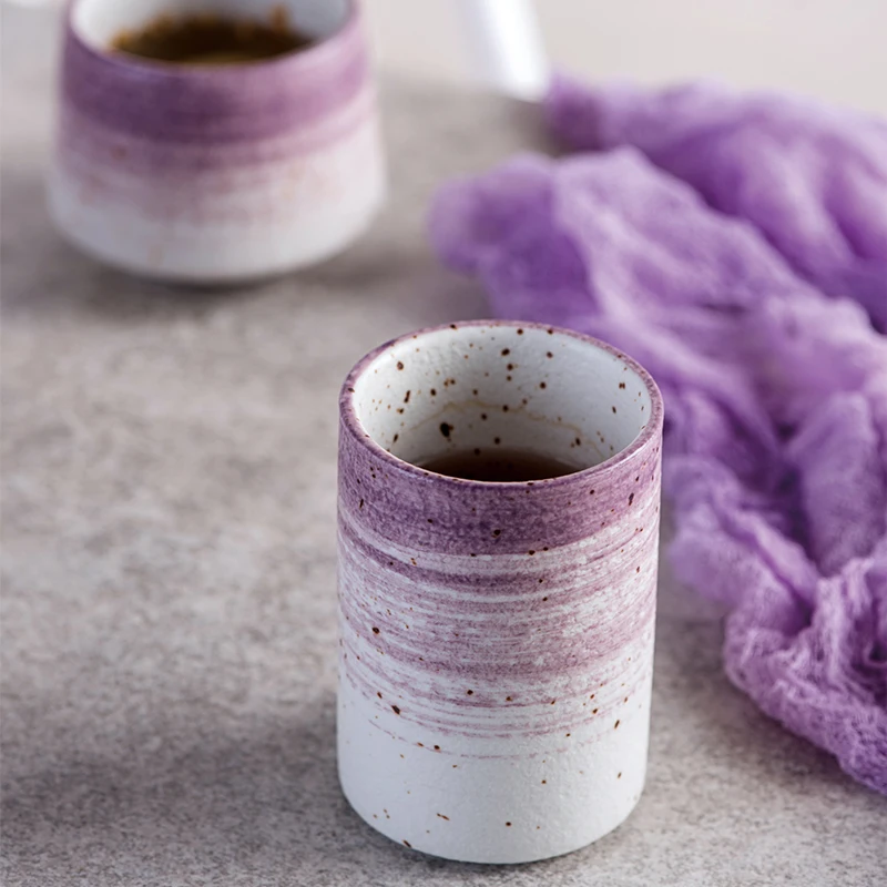 200 ml restaurant hotel ceramic drink ware no handle porcelain tea cup color coffee mug with logo