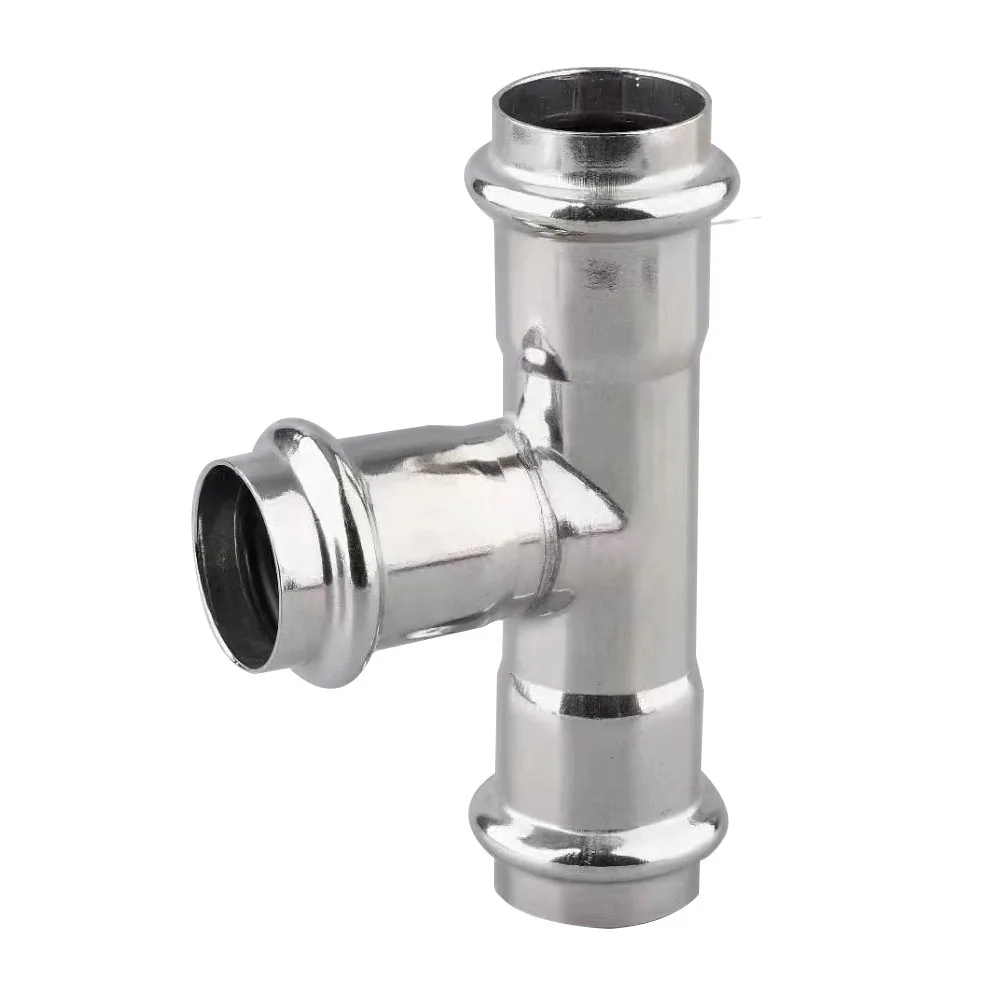 304 Stainless steel pipe tee connectors clamps built-in sealing rubber ring stainless steel tee connection fittings