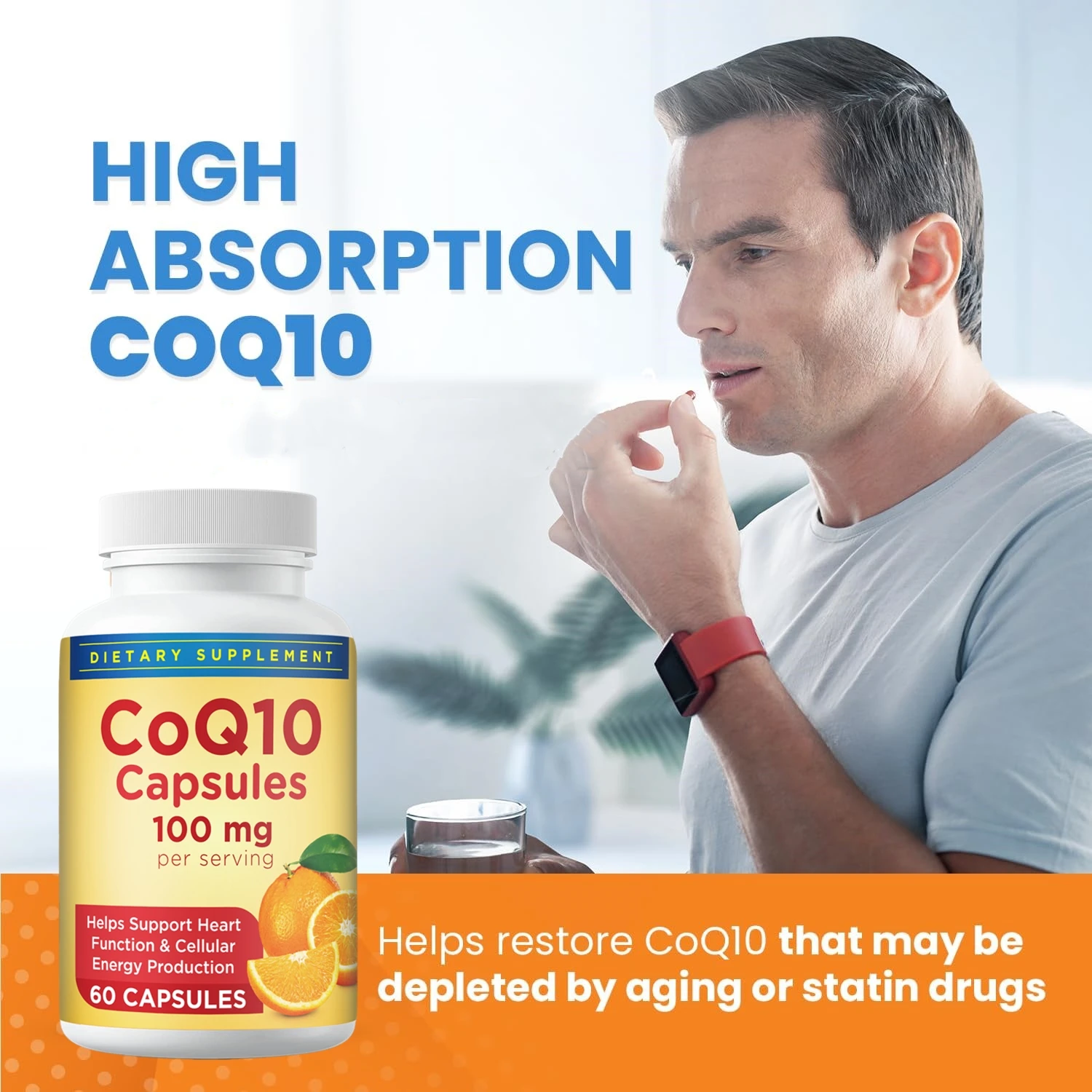 High Absorption COQ10 Capsule Coenzyme Q10 Powder Coq10 Supplement for Heart Health and Energy Production