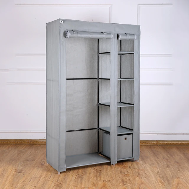 2019 Cheap Promotion Wholesale Non-Woven Bedroom Wardrobe Furniture Mobile Wardrobe