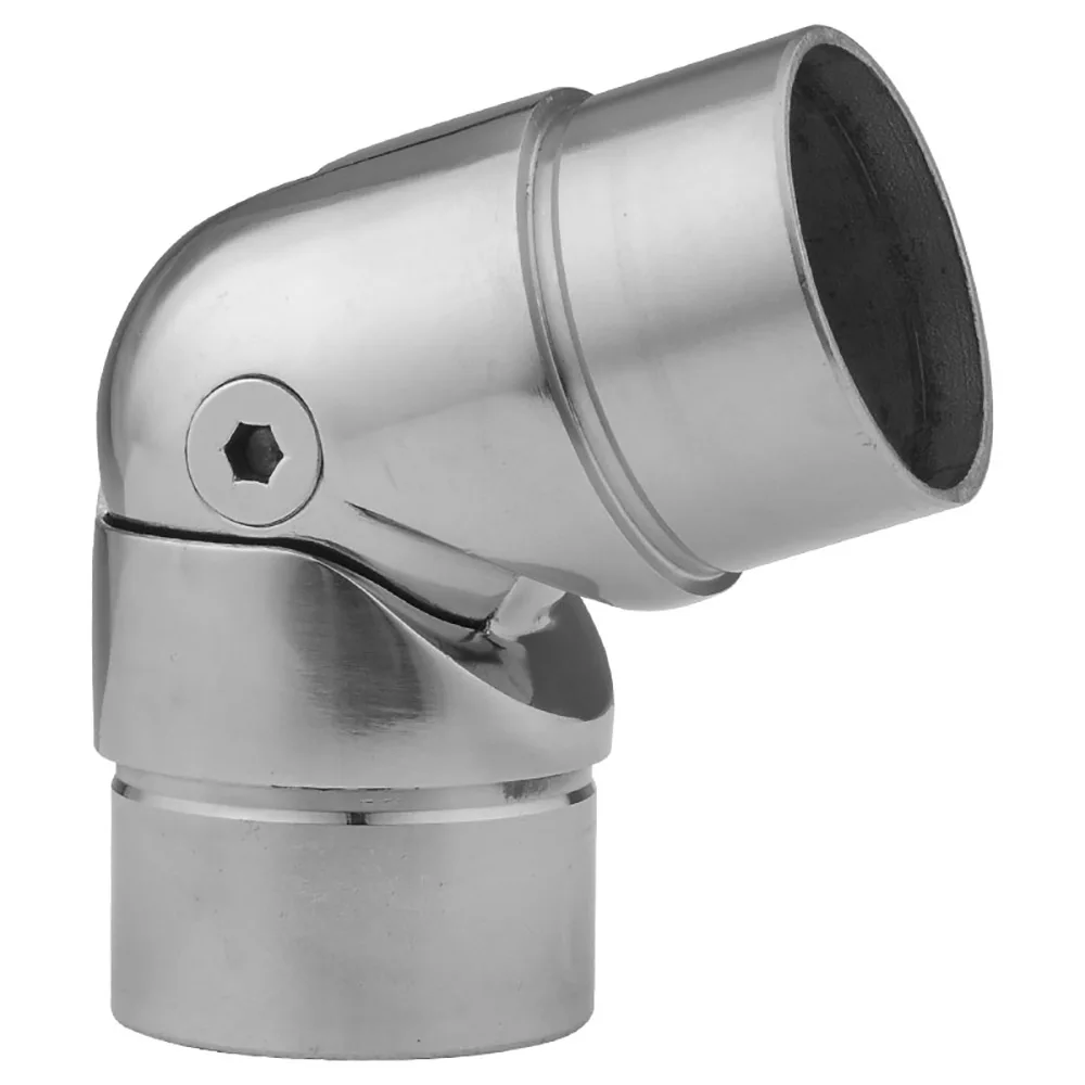 Adjustable Handrail Round Pipe Elbow Stainless Steel Balustrade Railing Tube Connector Fittings