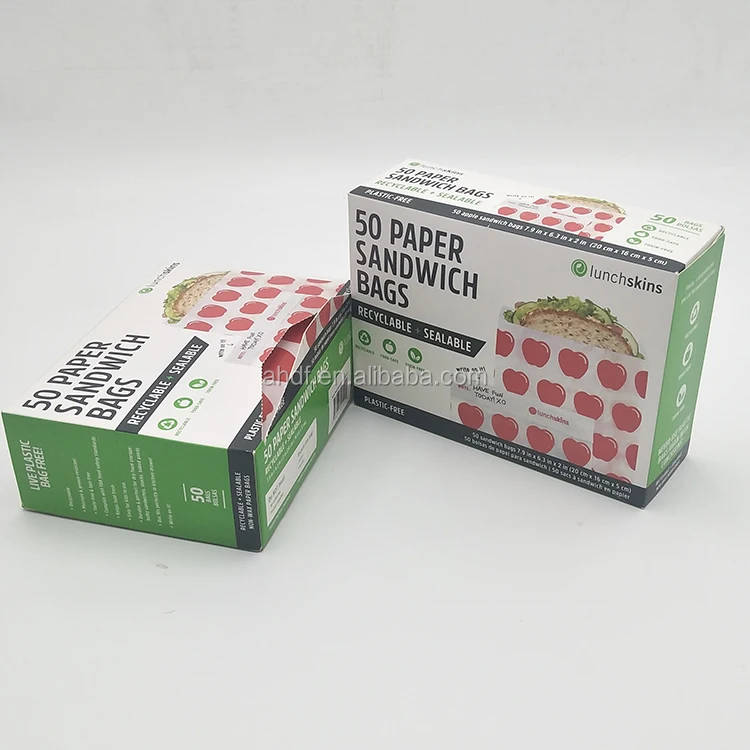 
customized printed sandwich glassine paper coated packaging bag 