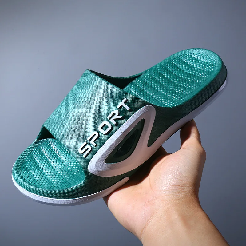 Solid color soft fashion nude thick sole fashionable wear-resistant massage non slip beach slide slippers sandal shoes for men