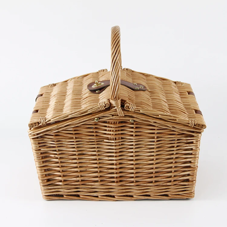 New style spring outing picnic basket wholesale picnic basket wicker woven picnic basket