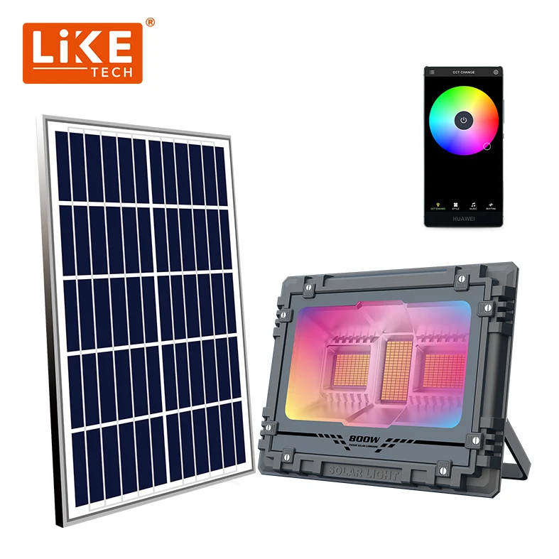 LikeTech Party Garden BBQ 60W 100W 200W 300W 500W 800W IP67 RGB floodlight outdoor street lamp led lights rgb solar flood light