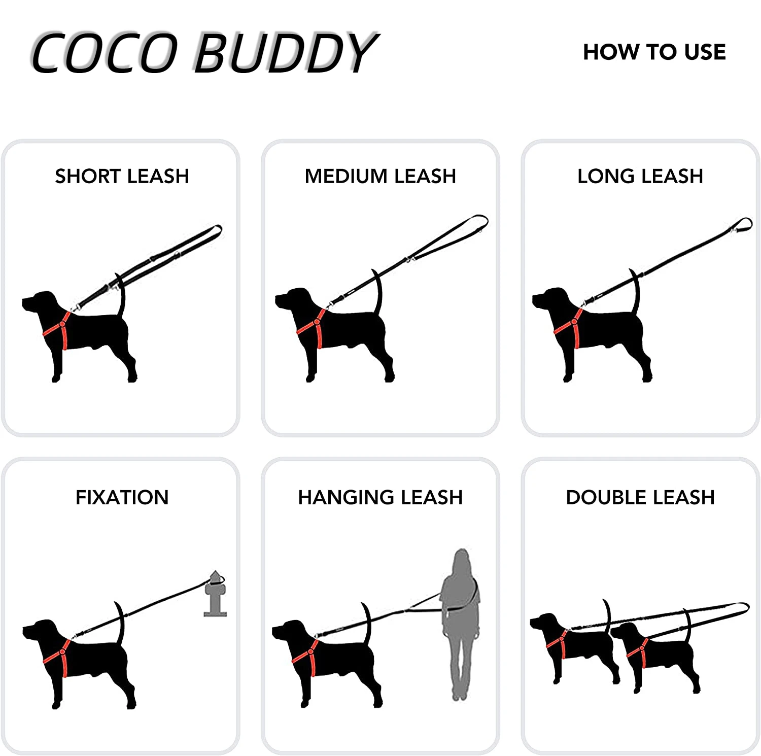 Custom Multifunction colored reflective Mesh Neoprene padded Pet lead Double hook Dog leashes for Training Running