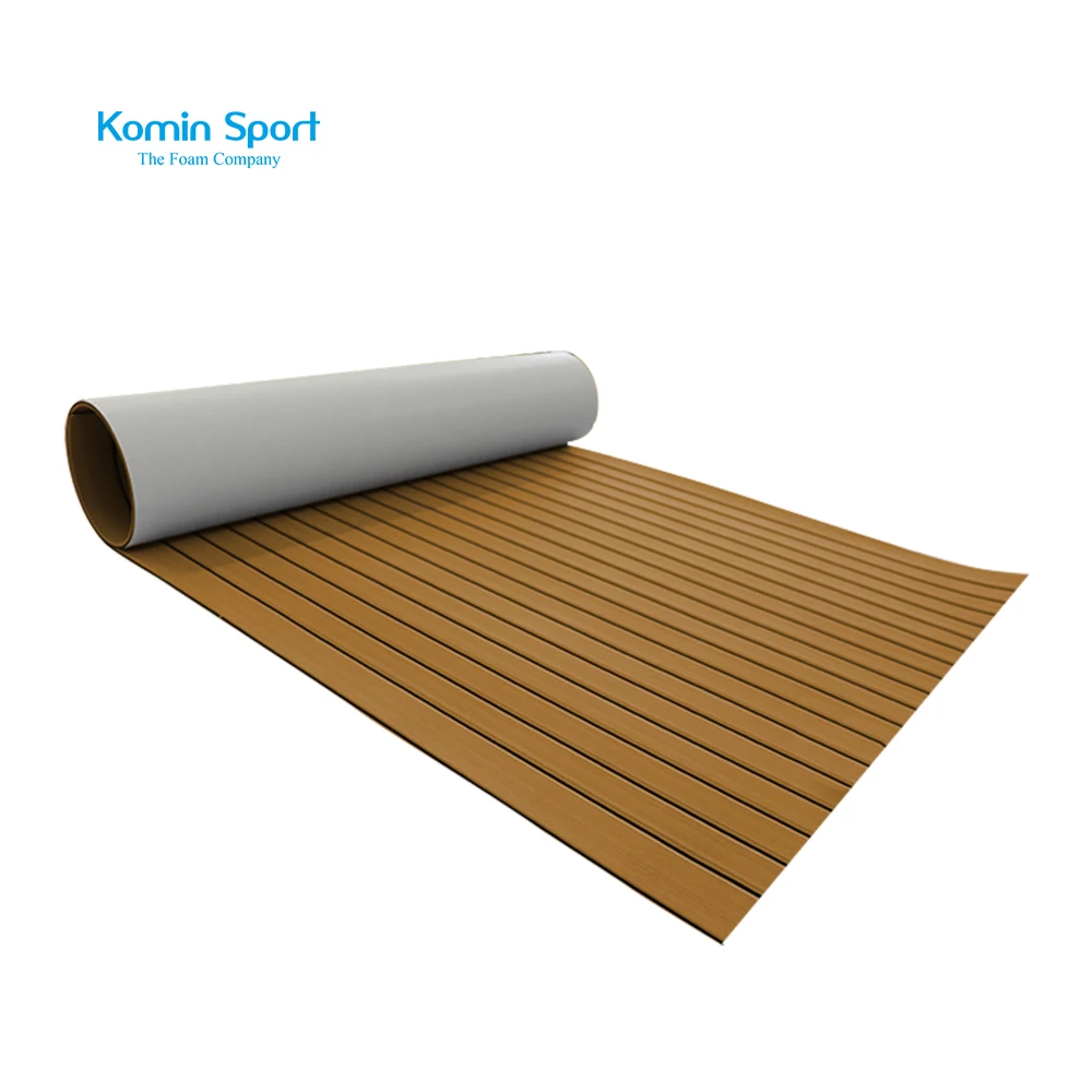 Custom Synthesis Decking Material EVA Foam Faux Teak Sheet Marine Boat Flooring