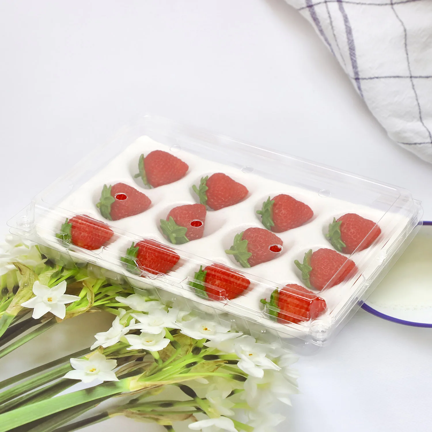 High Quality clear plastic fruit clamshell blister strawberry container packaging box
