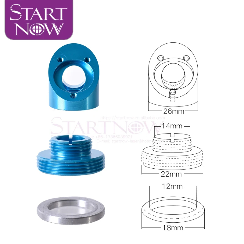 Startnow K40 for CO2 Laser Engraving Cutting Head Lens Dia 12/18mm Focusing Length 50.8mm Mirror 20mm