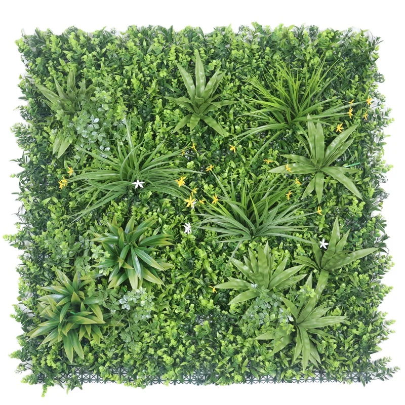 Anti-UV Faux Hedge Green Wall System Vertical Garden Artificial Interior Wall Boxwood Grass Fake Hanging Mur Vegetal Plant Wall