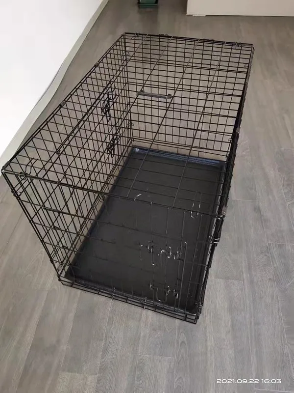 Hot Sale Strong Folding Metal Wire Home Floor Dog Cage Durable Metal Collapsible Pet Animal Cages For Dog With Handle And Lock