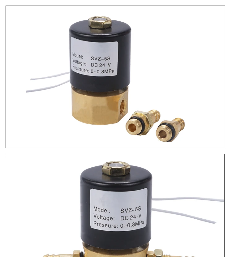 SVZ-1.5/2.2/2.5/3.5/5S 24V 220V 2 Position 2 Way Solenoid Valve Wire Feeder Argon Arc Welding Machine Plasma Solenoid Valve
