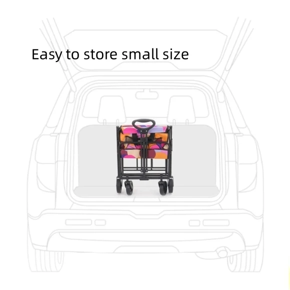 Collapsible Foldable Wagon with 60kgs Weight Capacity Folding Utility Garden Cart with Big All-Terrain Wheels